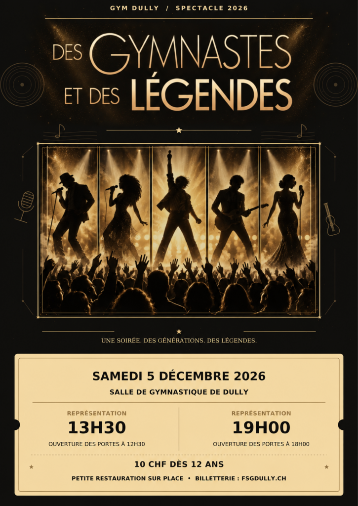 Affiche du spectacle Des gymnastes et des légendes